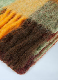 Acne Studios Men Fringed Check Scarf