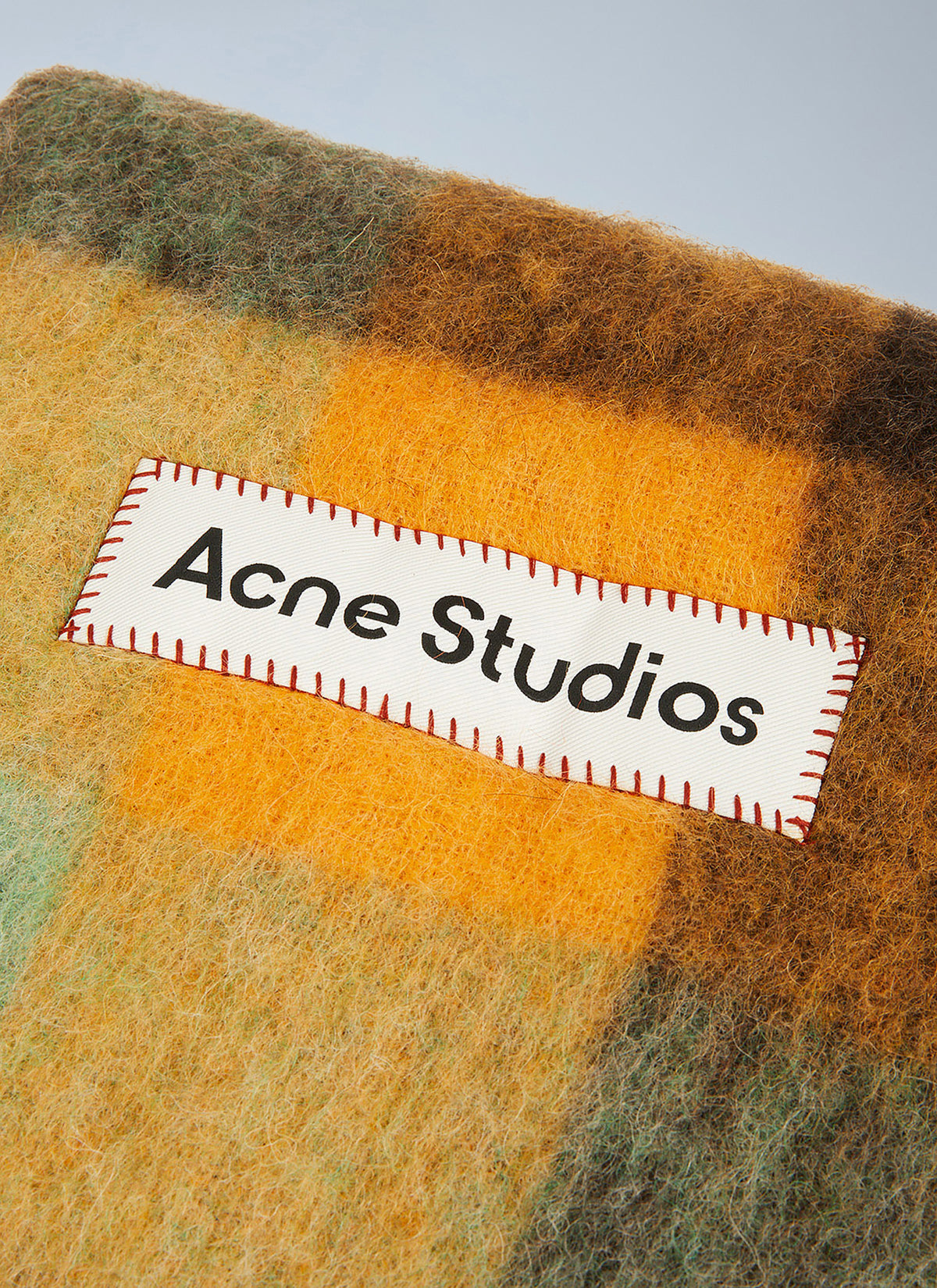 Acne Studios Men Fringed Check Scarf