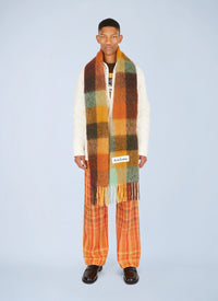 Acne Studios Men Fringed Check Scarf