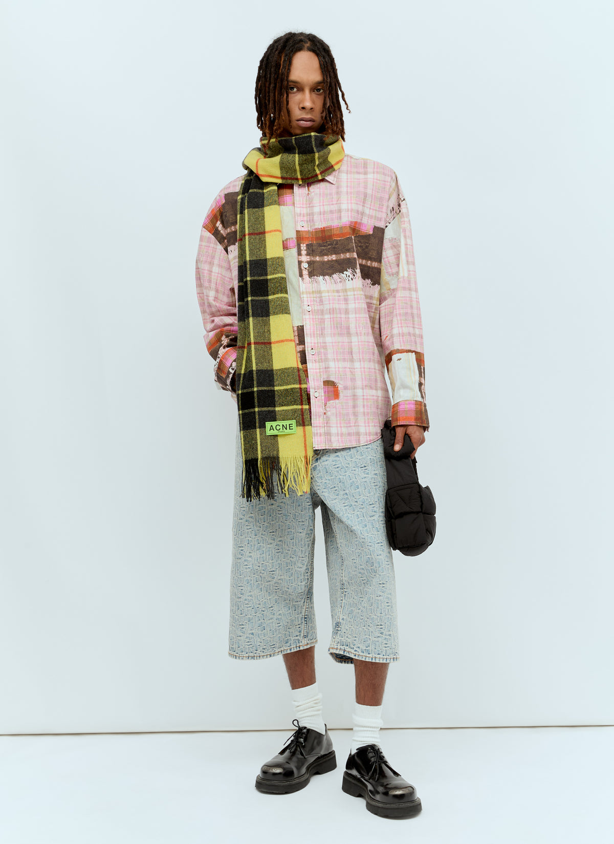 Acne Studios Men Check Fringe Scarf