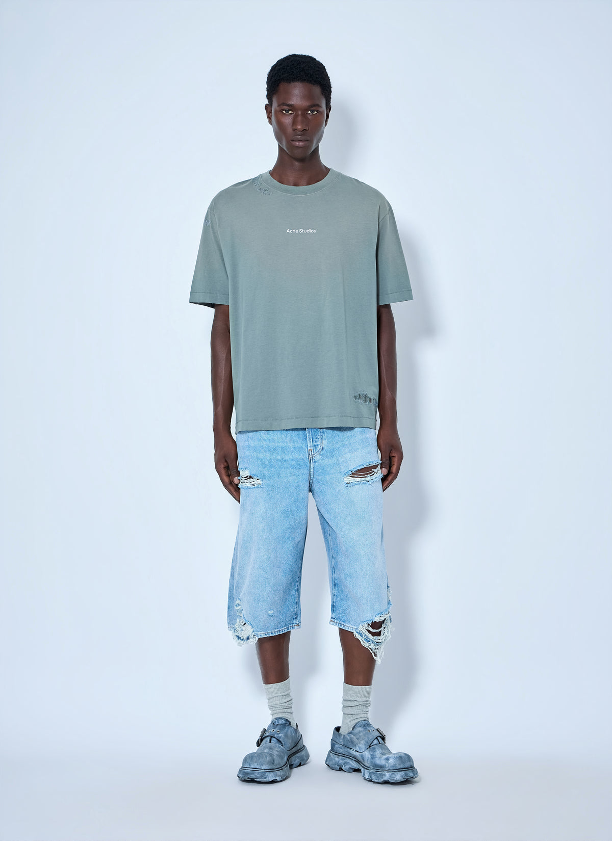 Acne Studios Acne Studios Men Distressed Denim Shorts