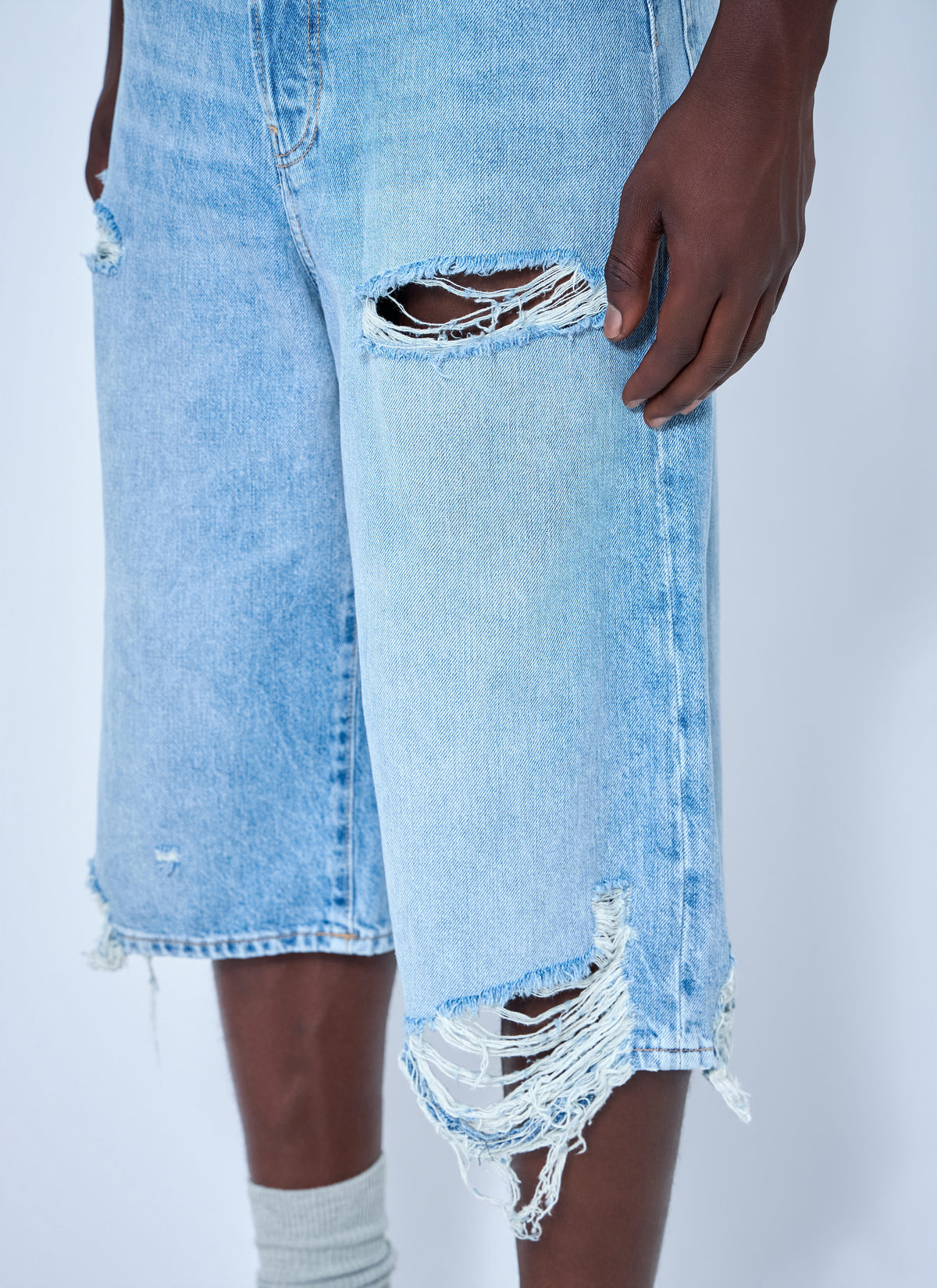 Acne Studios Acne Studios Men Distressed Denim Shorts