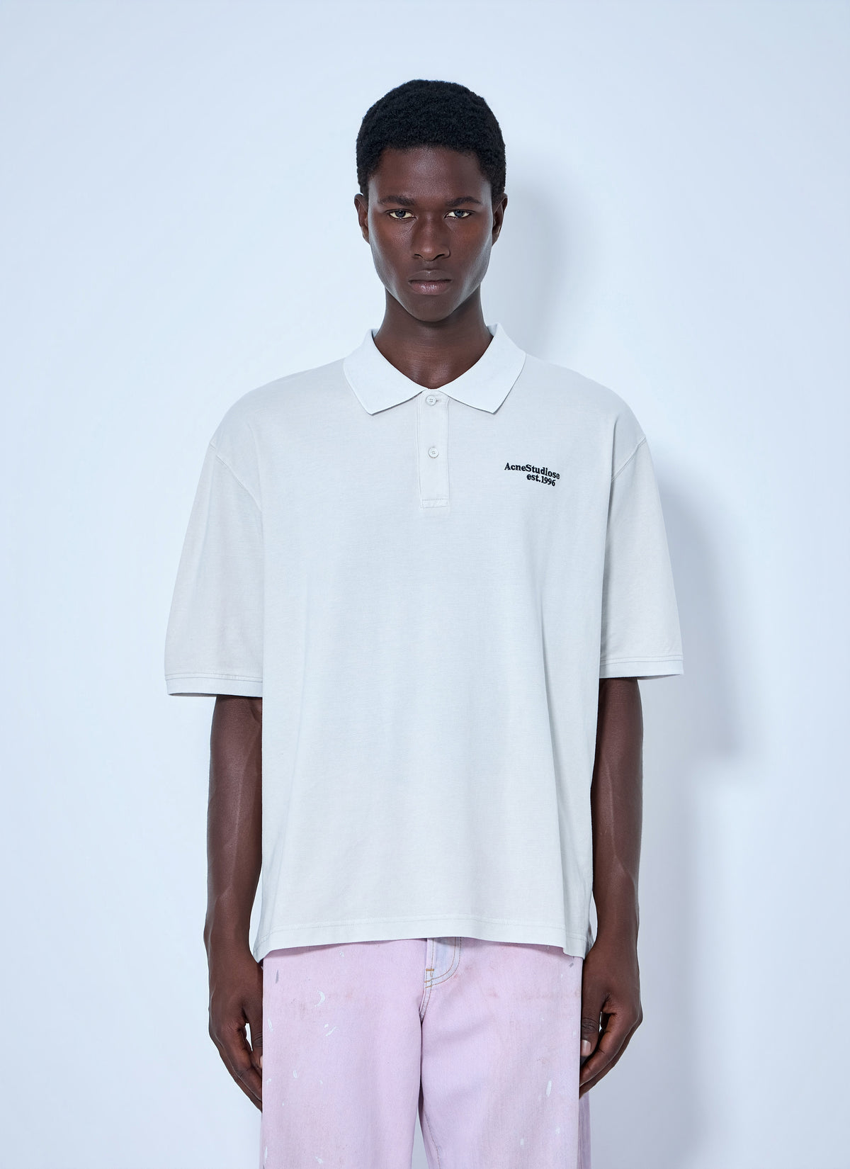Acne Studios Men Washed Logo Polo Shirt