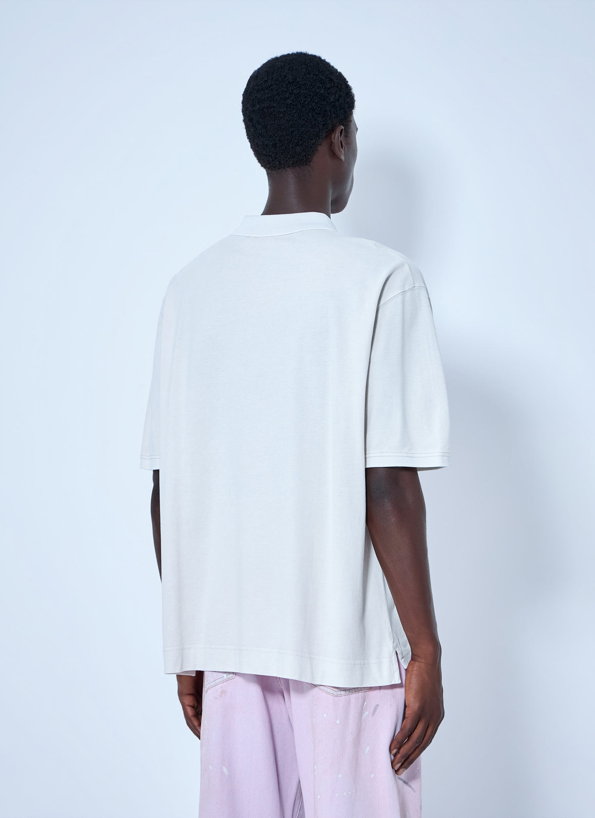 Acne Studios Men Washed Logo Polo Shirt