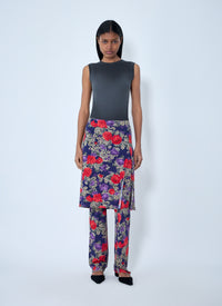 Acne Studios Women Floral Print Layered Skirt Pants