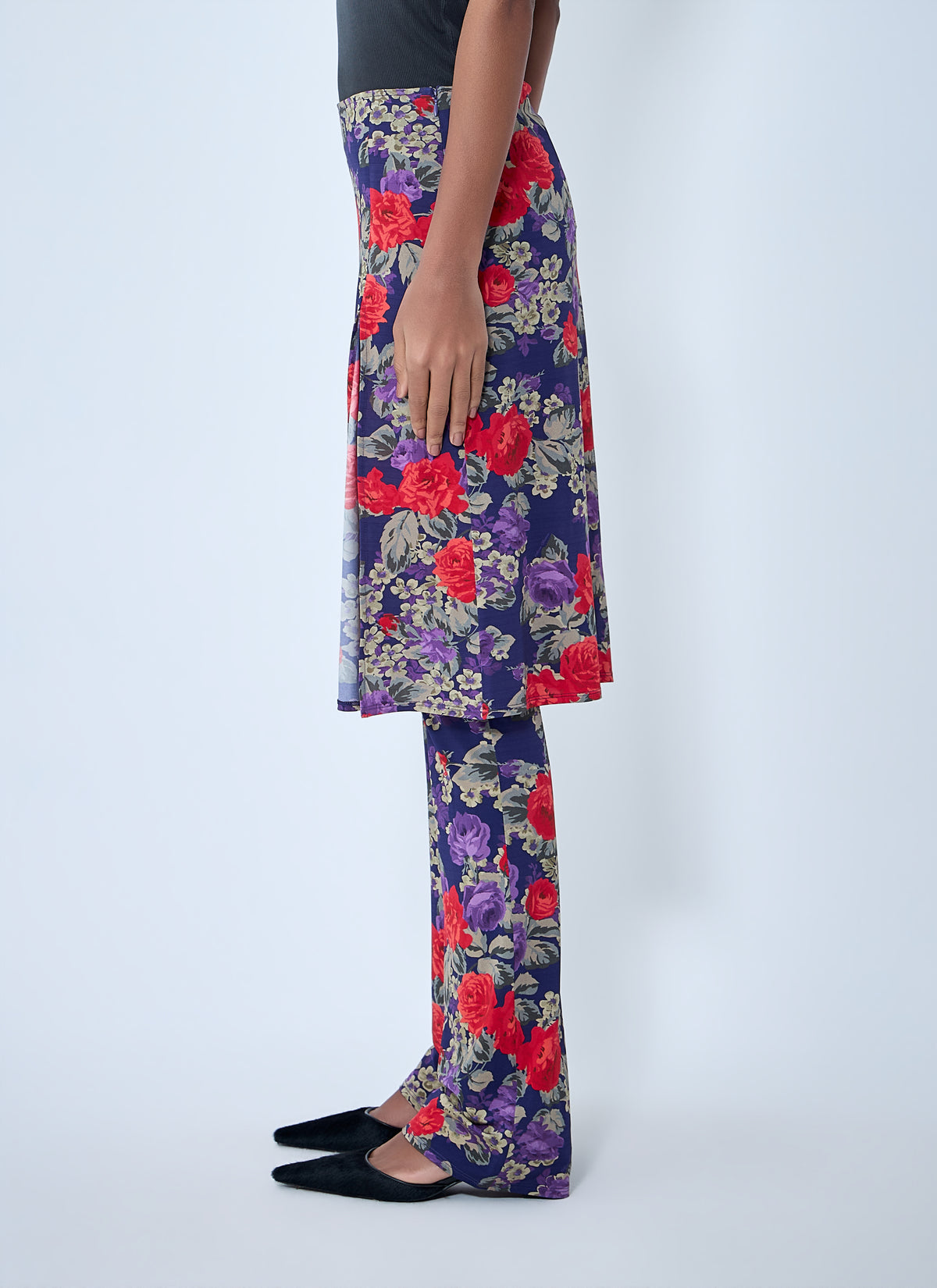 Acne Studios Women Floral Print Layered Skirt Pants