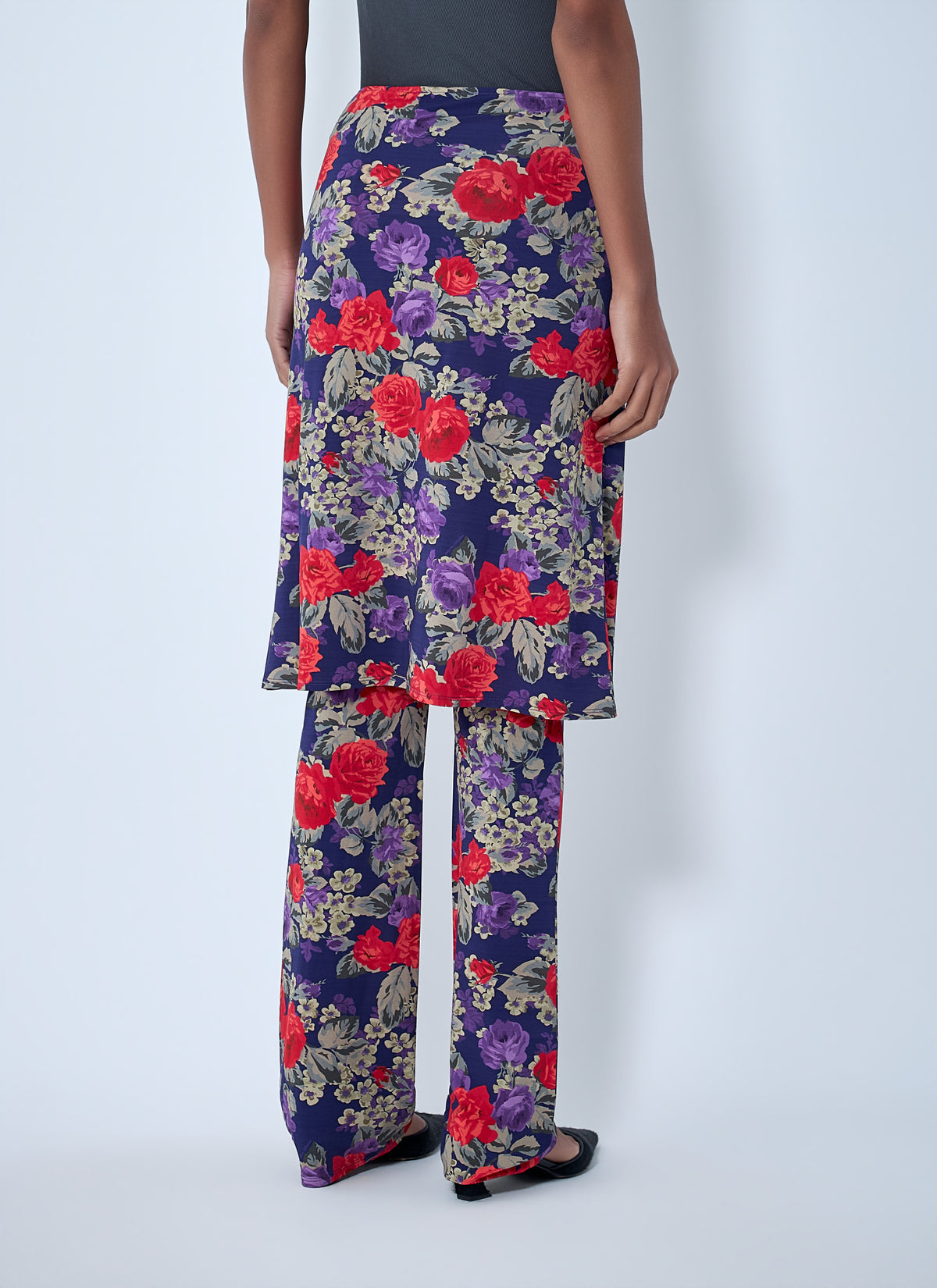 Acne Studios Women Floral Print Layered Skirt Pants