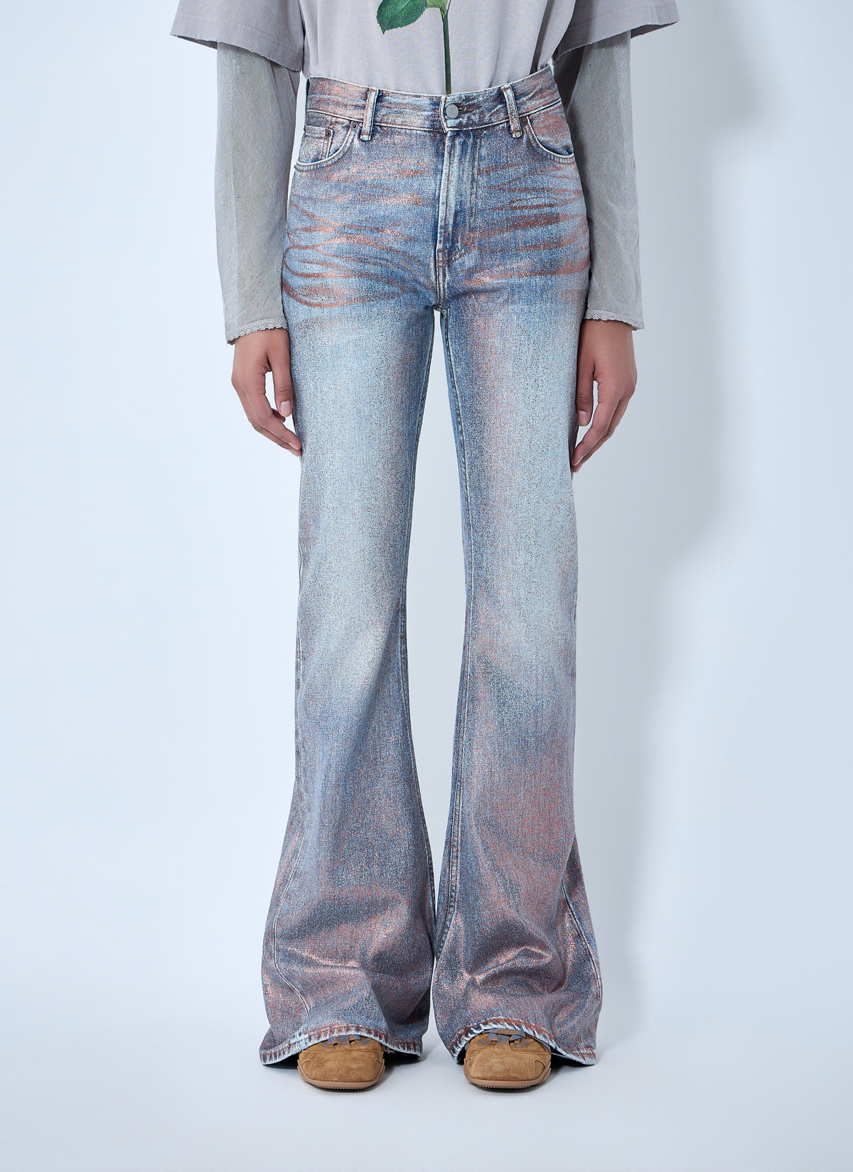 Acne Studios Women Fitted Glitter Jeans