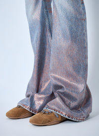 Acne Studios Women Fitted Glitter Jeans