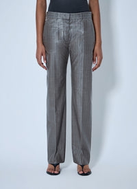 Acne Studios Women Coated Pinstripe Trousers