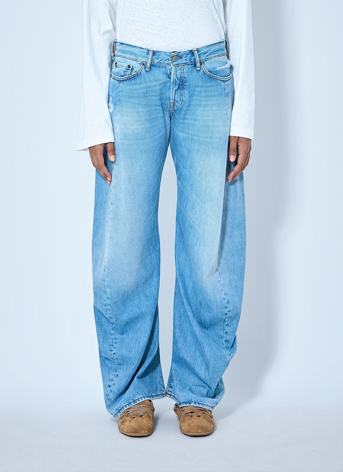 Acne Studios Acne Studios Women 2006F Distressed Wide Leg Jeans