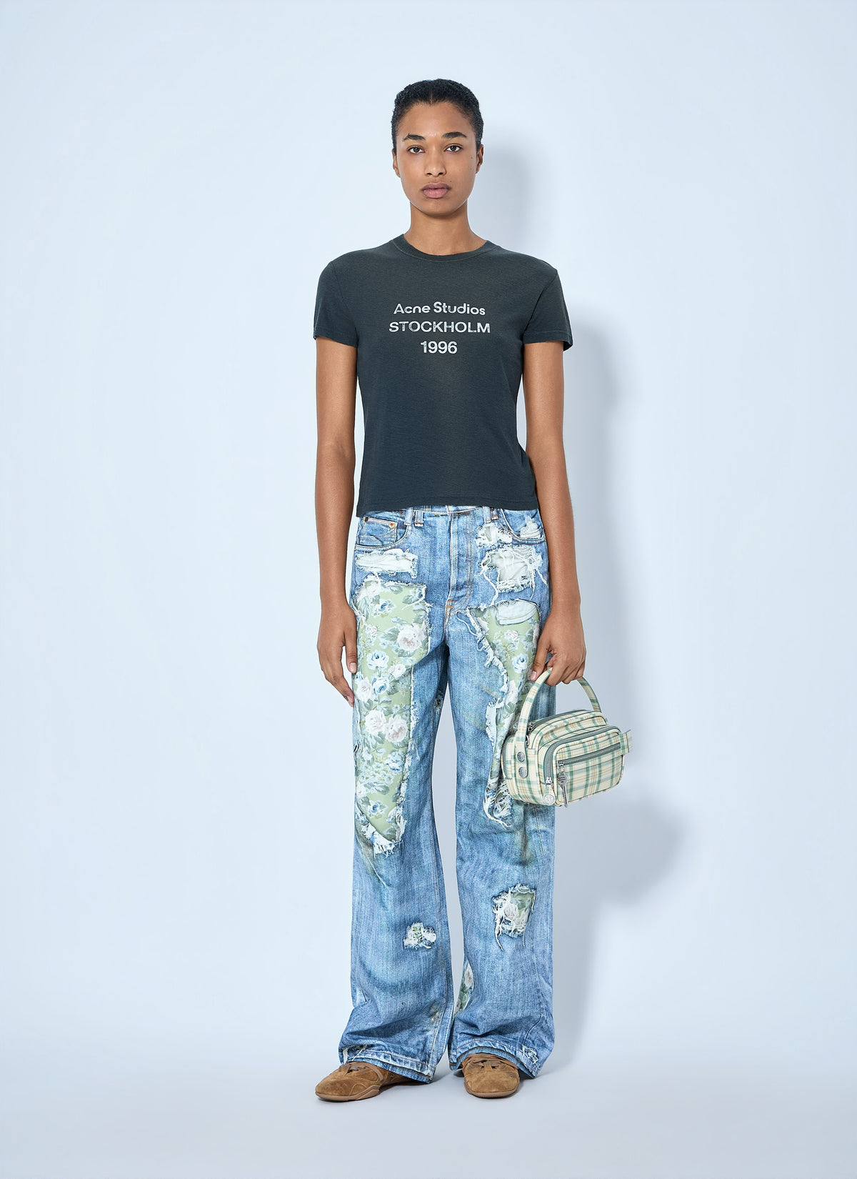 Acne Studios Women Distressed Floral Patchwork Jeans