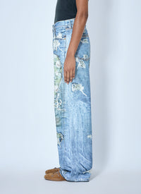 Acne Studios Women Distressed Floral Patchwork Jeans
