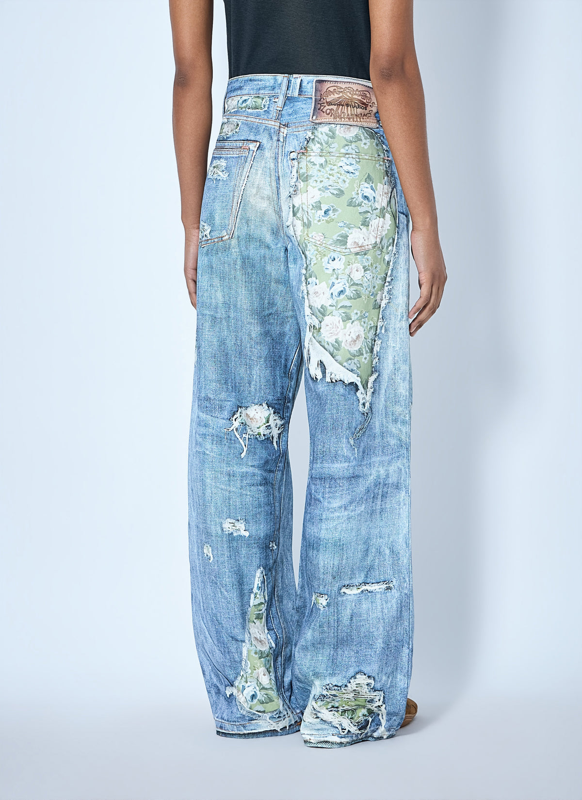 Acne Studios Women Distressed Floral Patchwork Jeans
