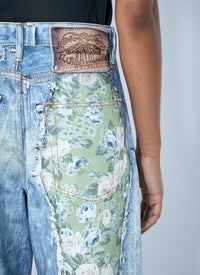 Acne Studios Women Distressed Floral Patchwork Jeans