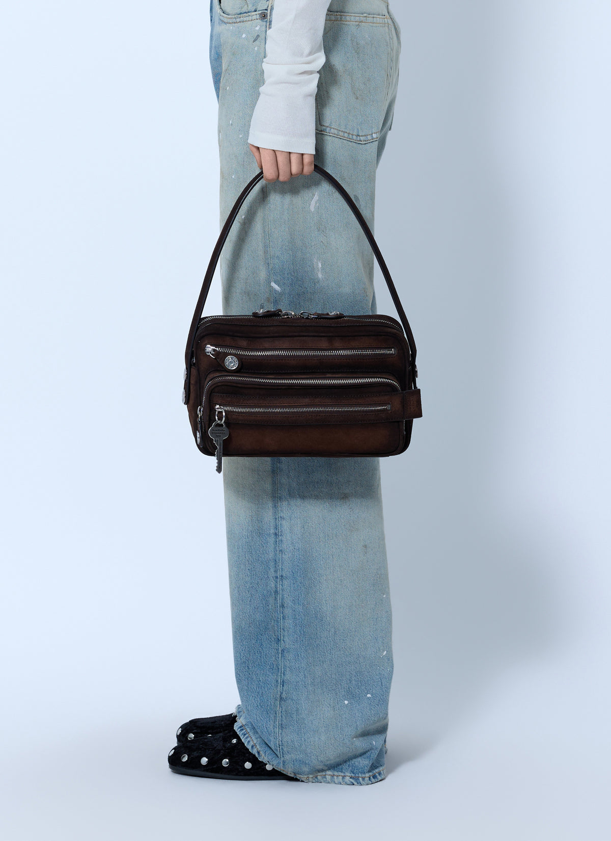 Acne Studios Women Camero Party Suede Shoulder Bag