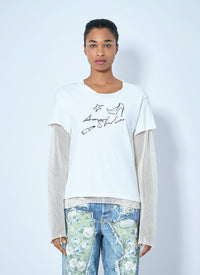 Acne Studios Acne Studios Women Layered Mesh Sleeve T-Shirt