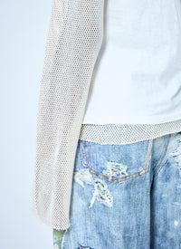 Acne Studios Acne Studios Women Layered Mesh Sleeve T-Shirt