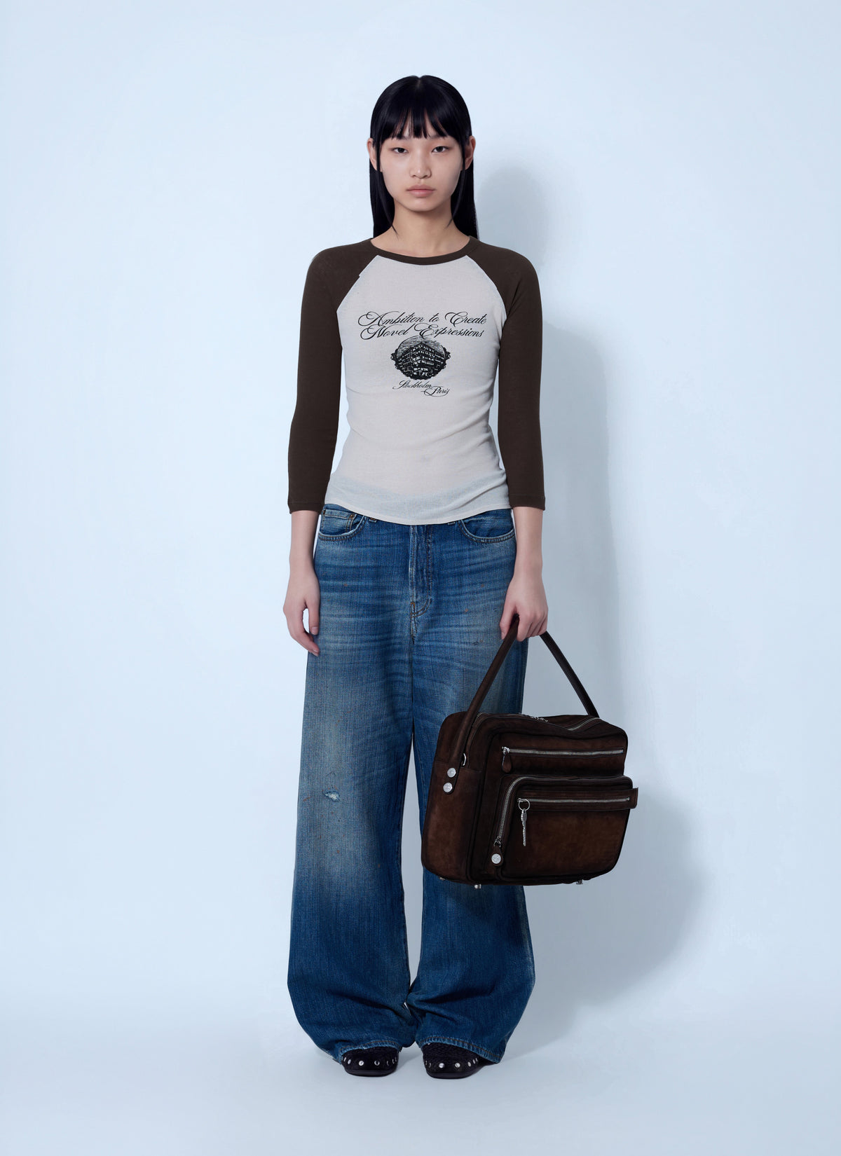 Acne Studios Women Raglan Sleeve Graphic T-Shirt