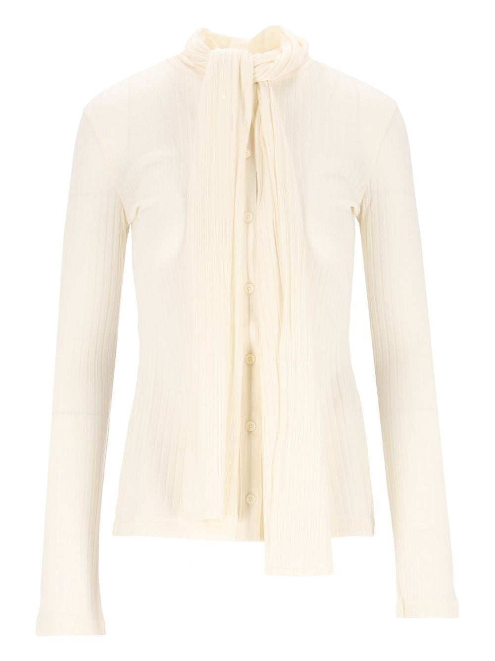 Toteme Women Ribbed Bow Blouse