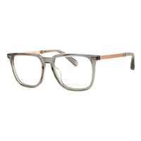 Philipp Plein Eyeglasses Square Full Rim, Shiny Transparent Grey Frame and Clear Demo Lenses Lens VPP058M09MB