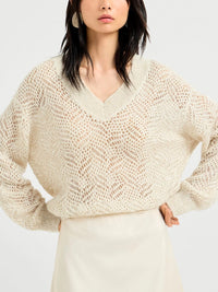 Brunello cucinelli Brunello Cucinelli Women Dazzling Abstract Leaf Sweater