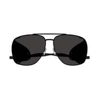 Saint Laurent Sunglasses Aviator Full Rim, Black Frame and Black Lens SL653LEONLEATHERSPOILER002