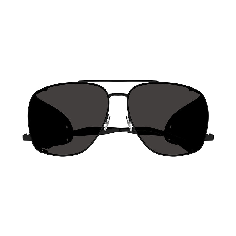 Saint Laurent Sunglasses Aviator Full Rim, Black Frame and Black Lens SL653LEONLEATHERSPOILER002