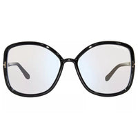 Tom Ford Eyeglasses Butterfly Full Rim, Shiny Black Frame and Clear Demo Lenses Lens FT5845-B001