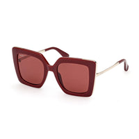 Max Mara Max Mara Sunglasses Square Full Rim, Matte Light Brown/Shiny Rose Gold Frame and Brown Gradient Lens MM005173F