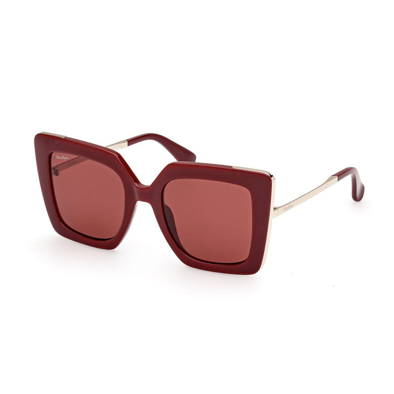 Max Mara Max Mara Sunglasses Square Full Rim, Matte Light Brown/Shiny Rose Gold Frame and Brown Gradient Lens MM005173F