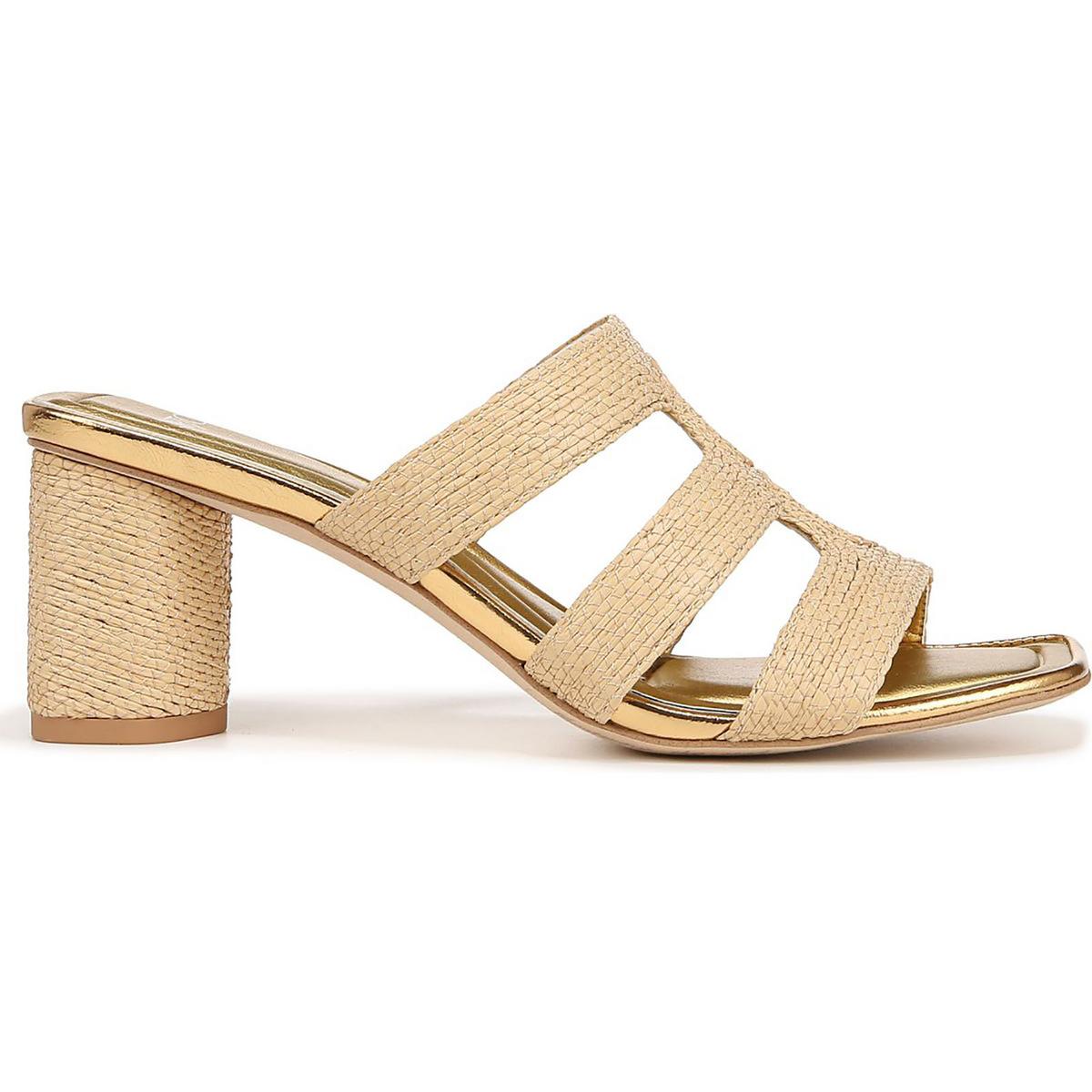 Womens Raffia Slip-On Slide Sandals
