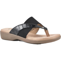 Bumble Womens Cushioned Footbed Slip-On Thong Sandals Black