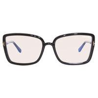Tom Ford Tom Ford Eyeglasses Butterfly Full Rim, Auburn Havana Frame and Clear Demo Lenses Lens FT5813-B054