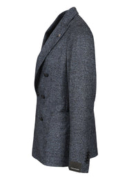 Tagliatore Men Double-Breasted Wool And Silk Blazer