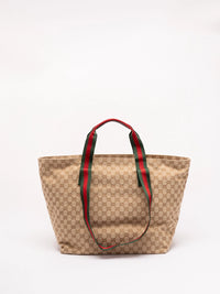 Gucci Men `Gg` Canvas Tote Bag
