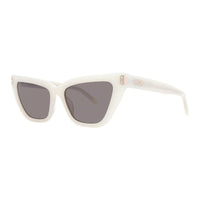 MCM Sunglasses Cat Eye Full Rim, Shiny White Frame and Grey Lens MW001021A