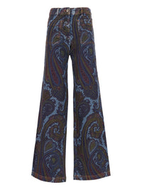 Etro Women Wide Leg Paisley Jeans