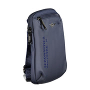 Aeronautica Militare Sleek Blue Shoulder Bag with Contrasting Men's Details