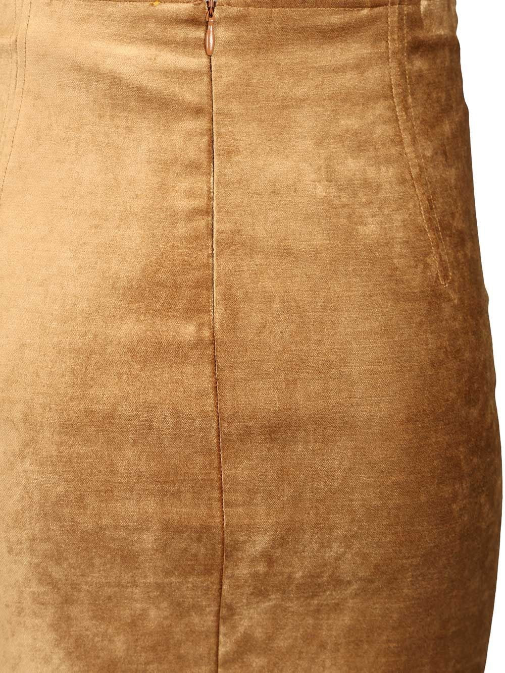 Forte_Forte Women Stretch Velvet Pencil Skirt