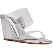 Nats Womens Faux Leather Strappy Wedge Heels