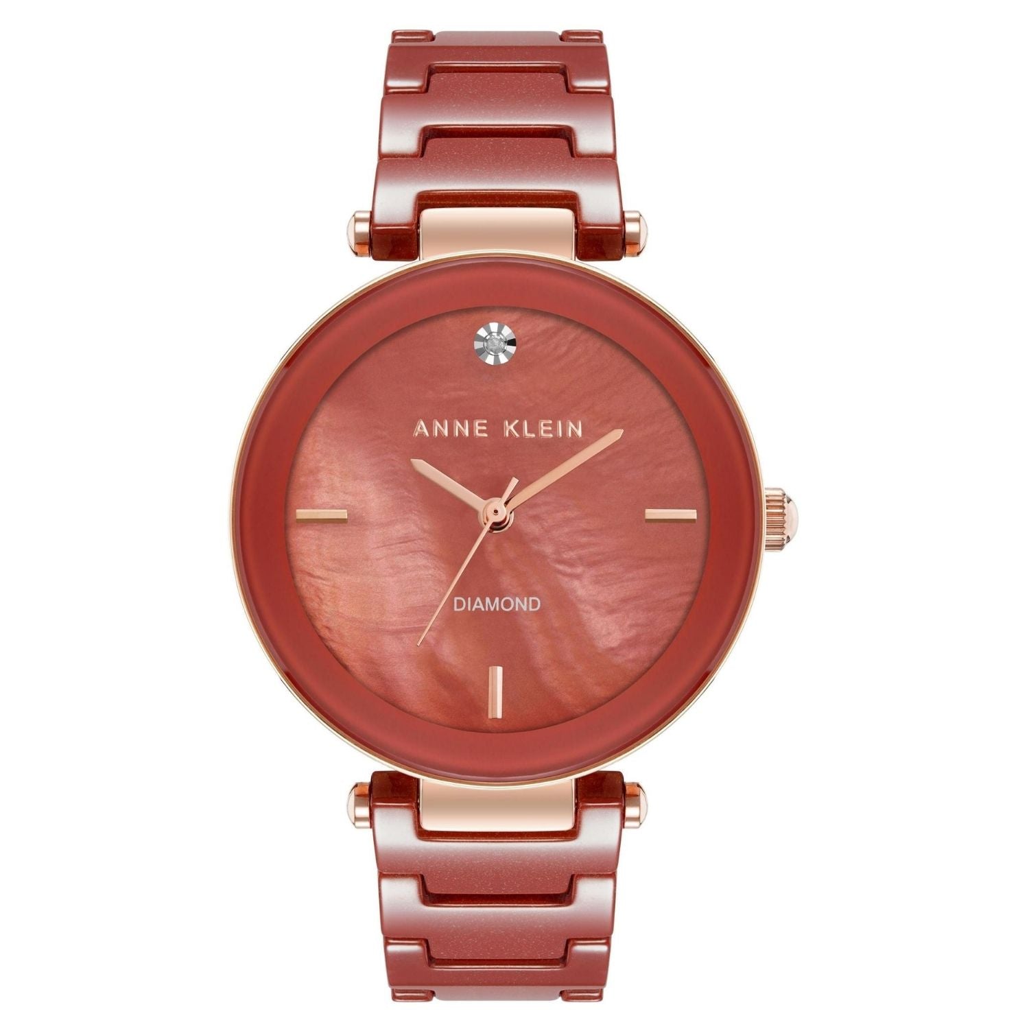 Anne Klein Women's Ceramic Red Dial Watch - AK/1018RGRD