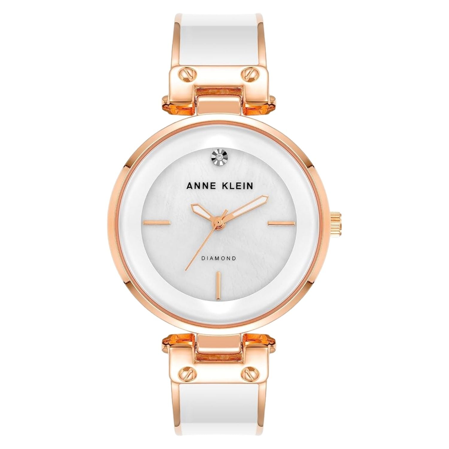 Anne Klein Women's Accented White Dial Watch - AK/1414WHRG
