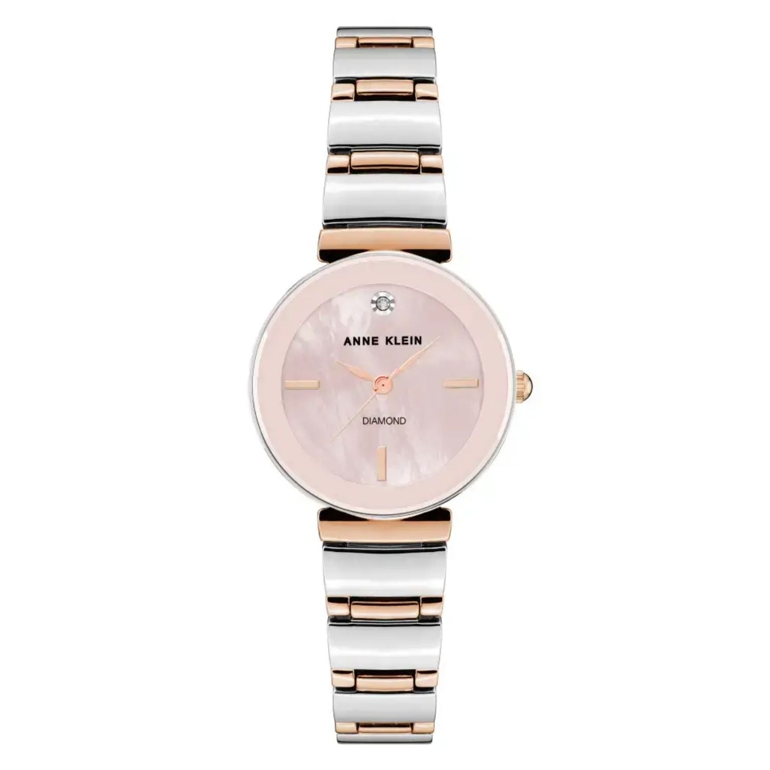 Anne Klein Women's Accented Pink Dial Watch - AK/2435PMRT
