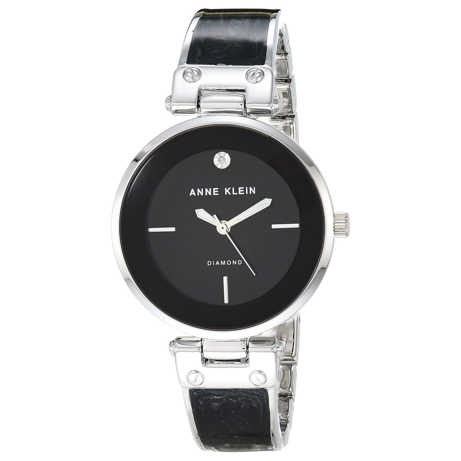 Anne Klein Women's Bangle Black Dial Watch - AK/2513BKSV