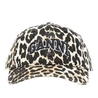 Ganni Women Leopard-Print Organic Cotton Baseball Hat