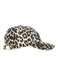 Ganni Women Leopard-Print Organic Cotton Baseball Hat
