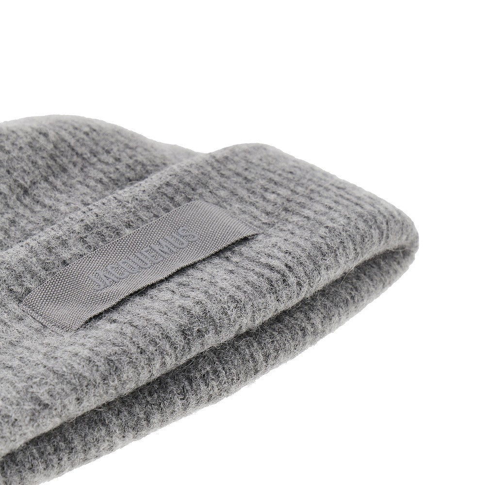 Jacquemus Women Knitted Beanie Hat With Gros-Grain Logo