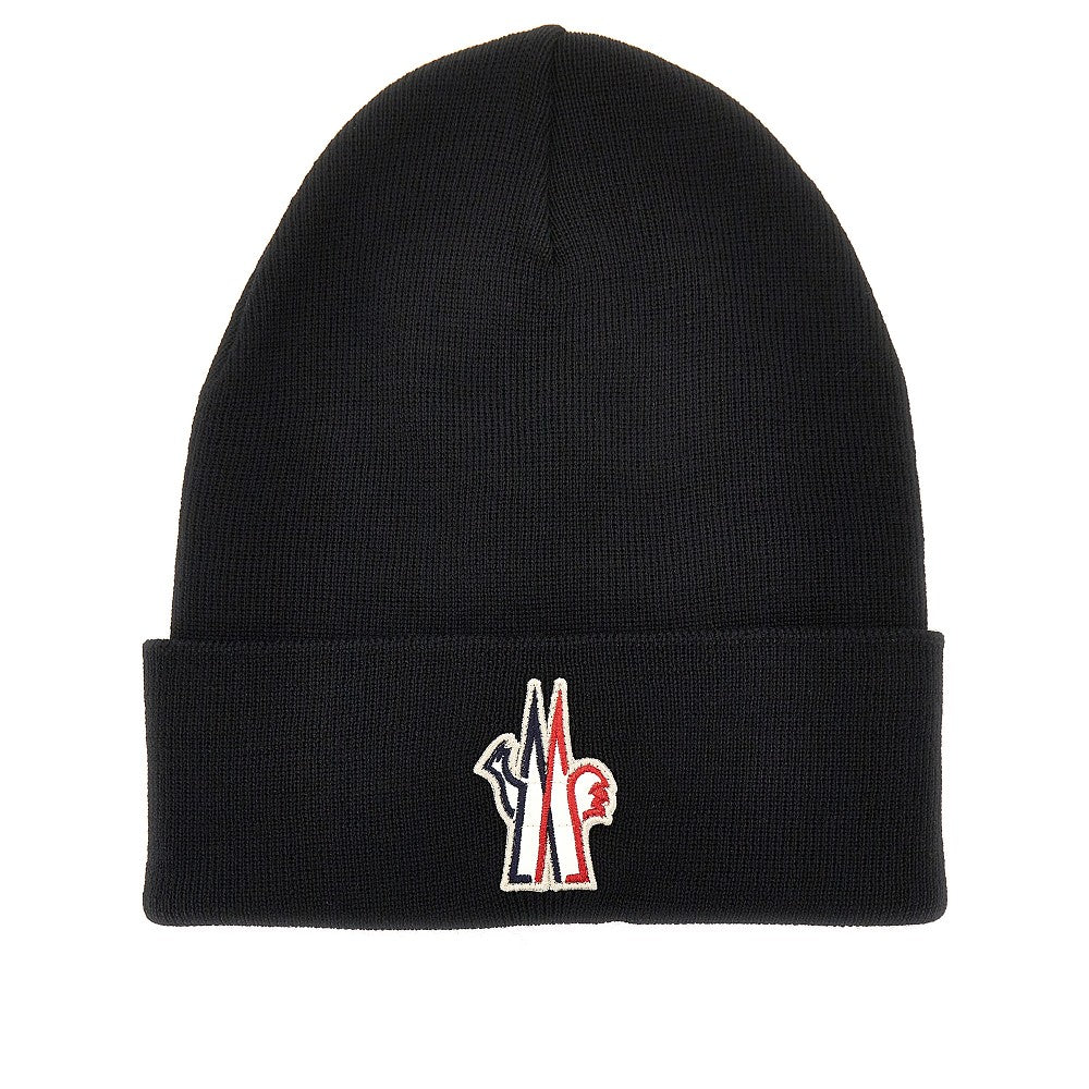 Moncler Grenoble Men Logo Patch Wool Beanie Hat