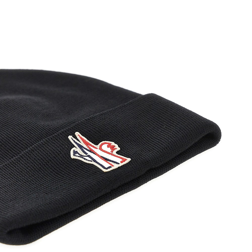 Moncler Grenoble Men Logo Patch Wool Beanie Hat